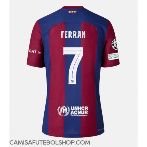 Camisa de time de futebol Barcelona Ferran Torres #7 Replicas 1º Equipamento 2023-24 Manga Curta